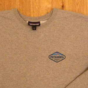 Men Patagonia Grey Crew Neck Sweatshirt Large